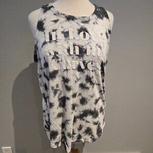 Torrid Women’s Tie-Dye Graphic Tank Top | Size 0 | Gray/Black